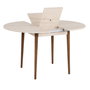 Nordure Mesa de Comedor Extensible Travertino y Nogal